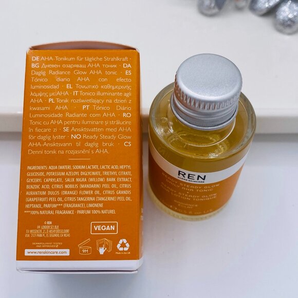 REN Ready Steady Glow Daily Aha Tonic, brighten, smoothen, NEW - Mini 15 ml. - Picture 4 of 12